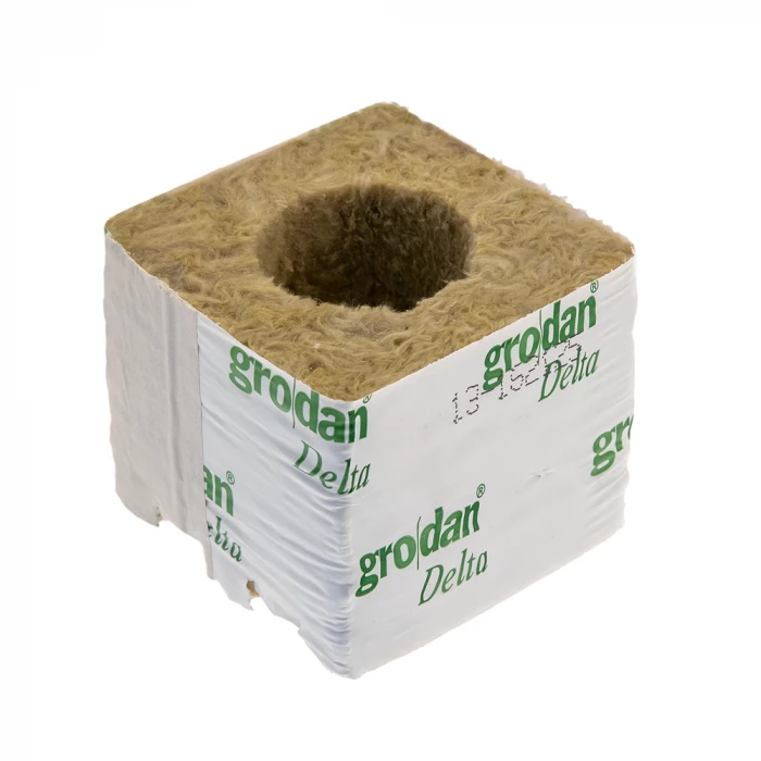 Grodan Delta Blocks - 75mm x 75 x 65 (3") Large Hole Per Cub