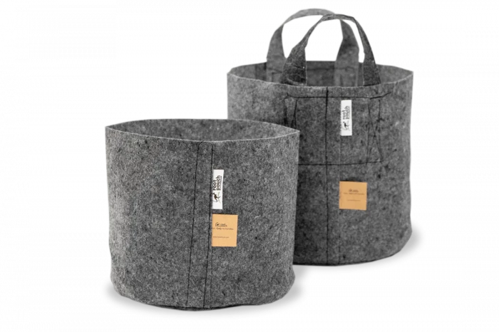Root Pouch Fabric Pot Grey Set