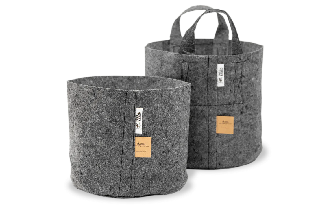 Root Pouch Fabric Pot Grey Set