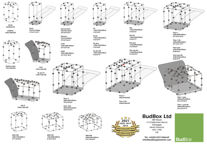 BudBox PRO Tent (XL-HL) White 120 x 120 x 220mm assembly instructions 2