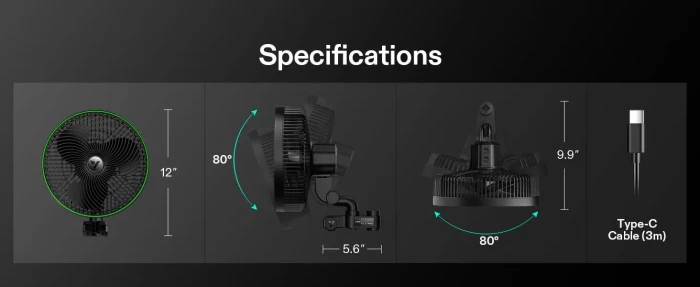 Vivosun AeroWave E9 Fan specifications