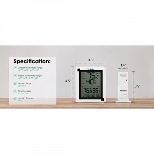 Vivosun Wireless Thermometer & Hygrometer - specification